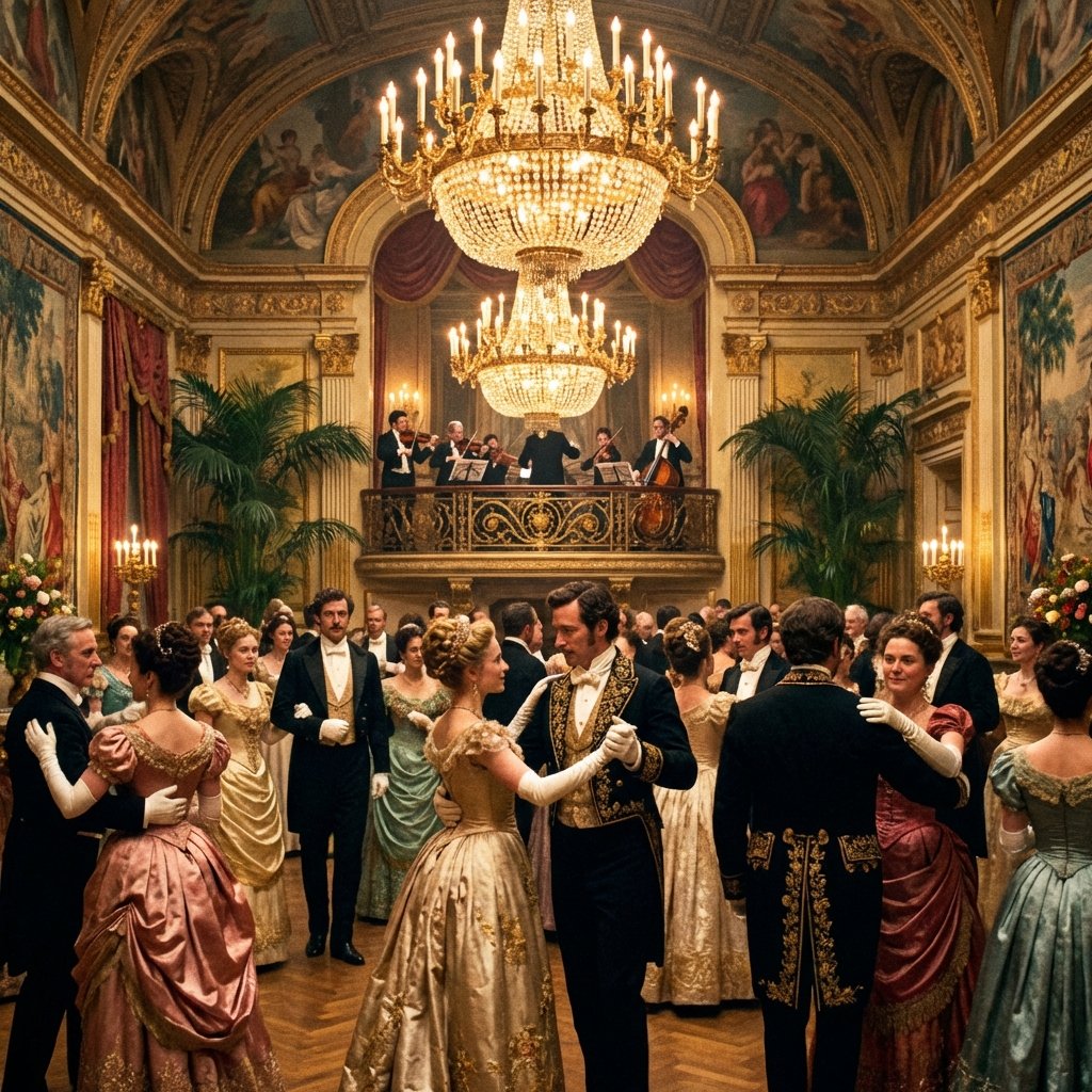 Victorian era ballroom scene from The Forsytes